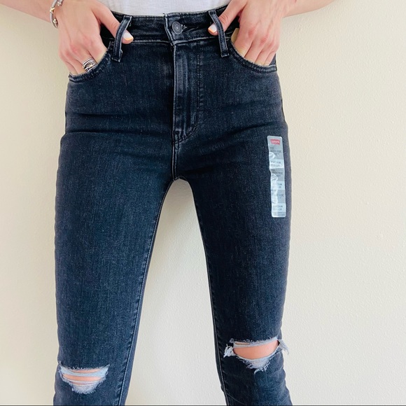 New Levi’s 721 high-rise skinny jeans high waisted black - Picture 5 of 10